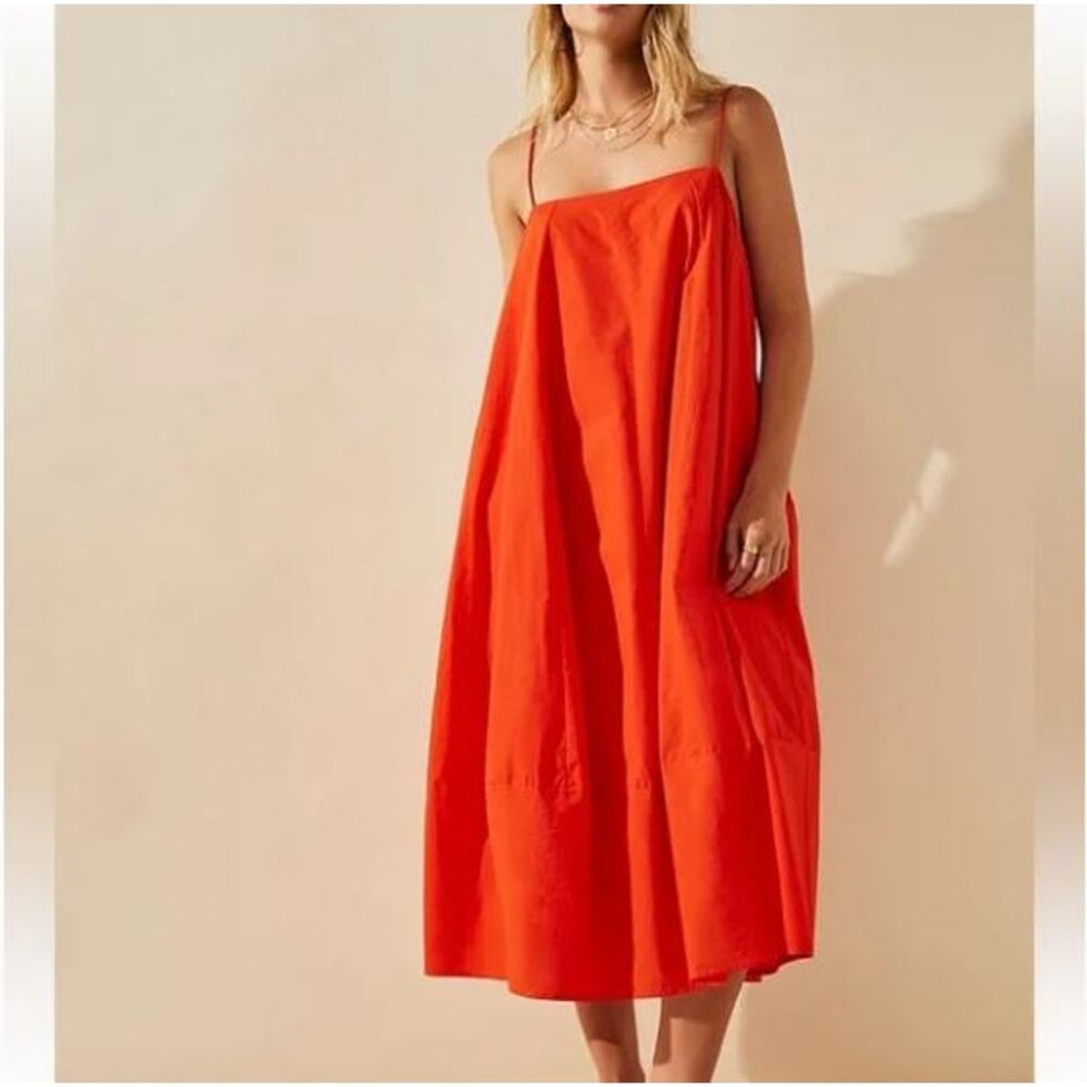 Free People Bright Orange Spaghetti-Strap Mini Dress - Picture 1 of 10